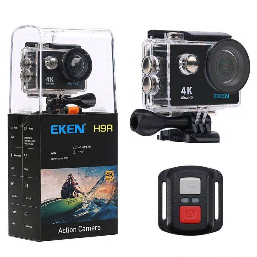 Camera video EKEN Ultra HD 4K super sport 170 grade,Subacvatica 30 m, Wi-Fi Hotspot,Kit accesorii sport, HDMI, 2-inch, NEGRU+ Telecomanda Cadou