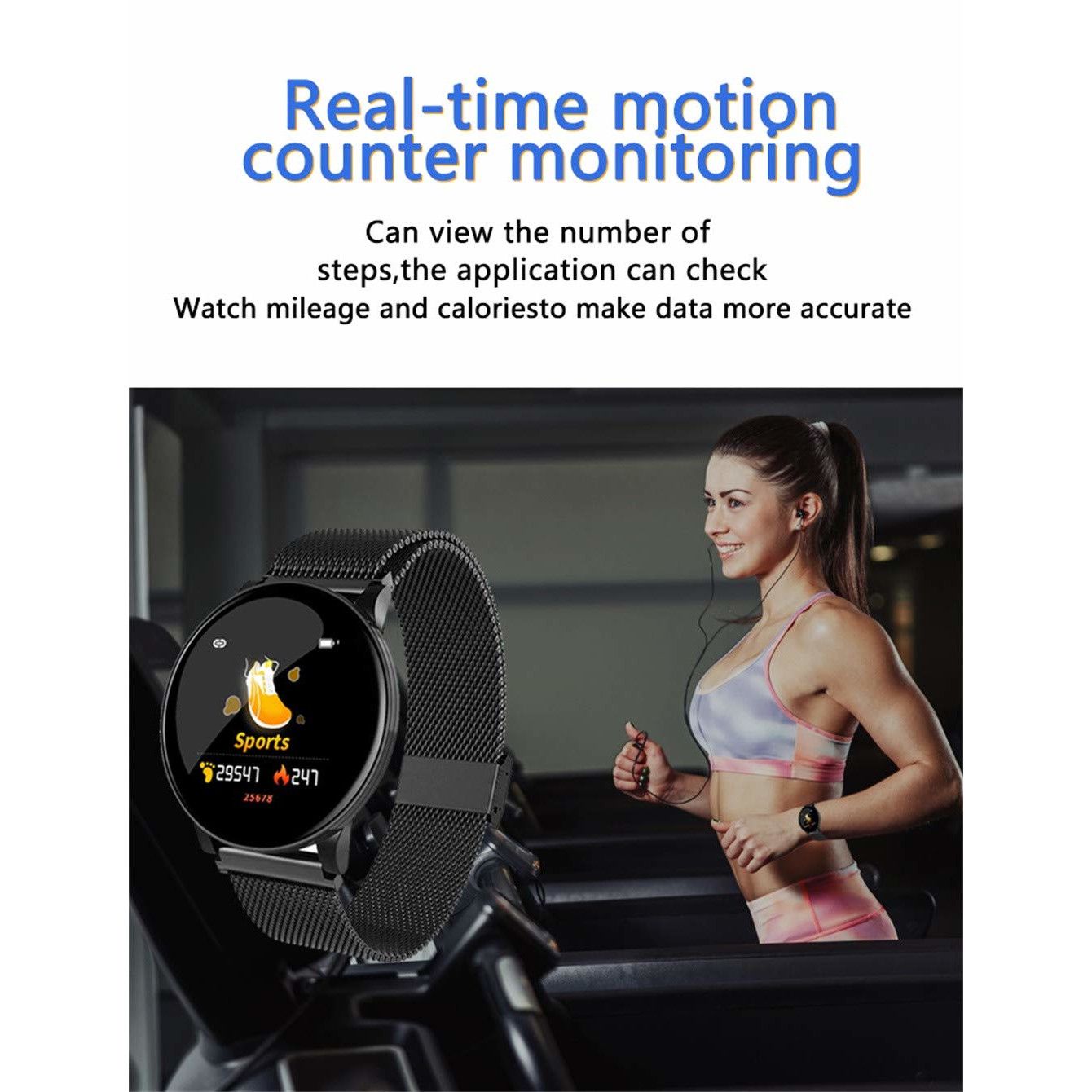 Ceas SmartWatch si Bratara Fitness 2in1 BestProof Extra 8, Monitorizare pasi si distanta, Detectarea frecventei cardiace, Functie Anti-lost, Afisaj Meteo, Notificari apeluri/mesaje, Impermeabilitate IP67, Metalic Negru
