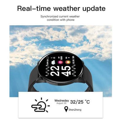 Ceas SmartWatch si Bratara Fitness 2in1 BestProof Extra 8, Monitorizare pasi si distanta, Detectarea frecventei cardiace, Functie Anti-lost, Afisaj Meteo, Notificari apeluri/mesaje, Impermeabilitate IP67, Silicon Negru