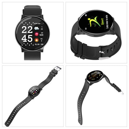 Ceas SmartWatch si Bratara Fitness 2in1 BestProof Extra 8, Monitorizare pasi si distanta, Detectarea frecventei cardiace, Functie Anti-lost, Afisaj Meteo, Notificari apeluri/mesaje, Impermeabilitate IP67, Silicon Negru