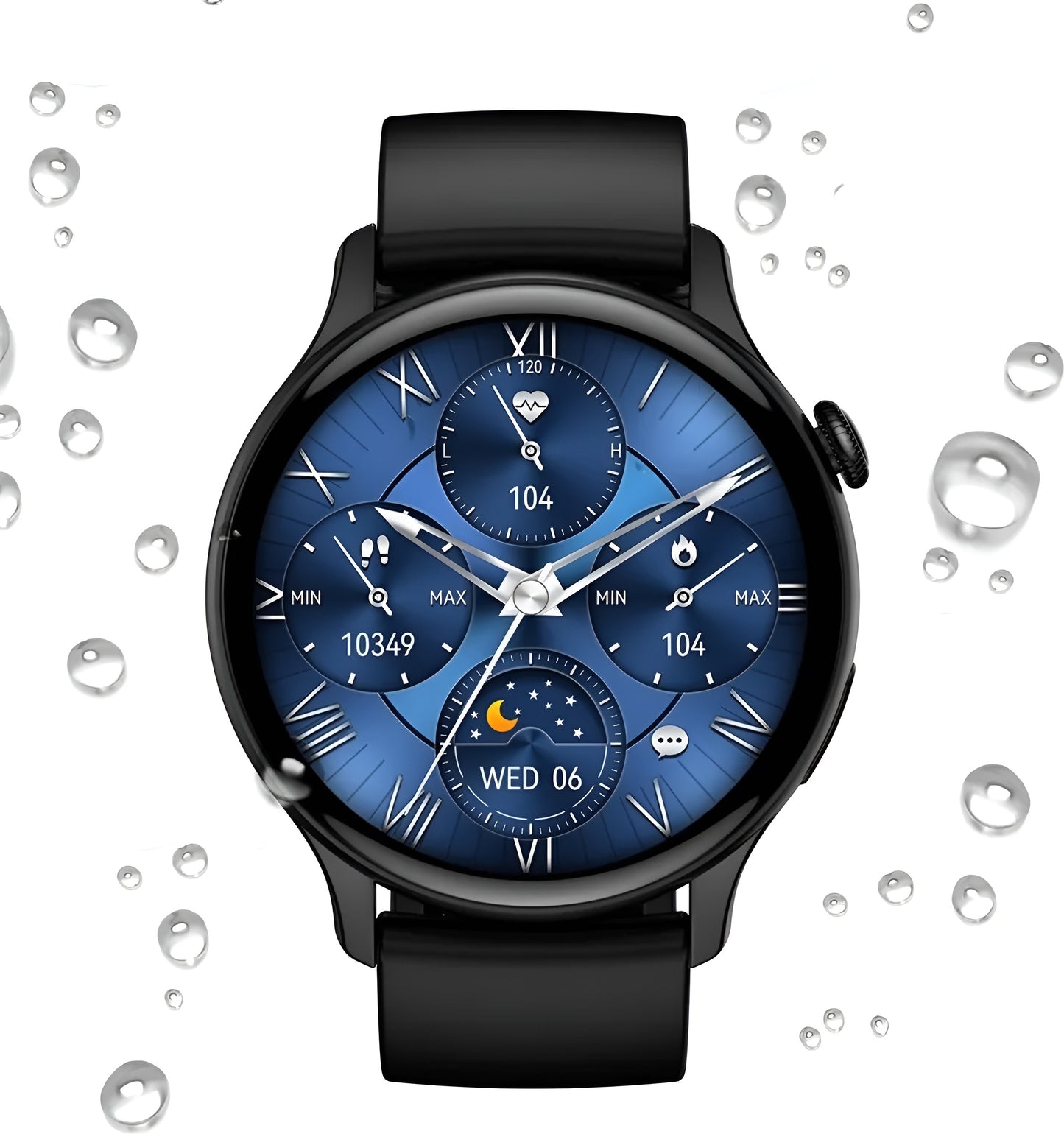 Ceas Smartwatch New Style Collection IdealStore, Ecran AMOLED HD 1.43 inch, Preluare Apeluri si Mesaje Bluetooth, NFC, Monitorizare Ritm Cardiac si Somn, Asistent Vocal, Difuzor si Microfon incorporat, IP67, Android-IOS, Long Battery, Black Edition