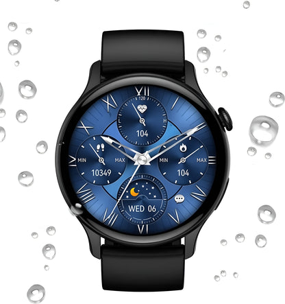 Ceas Smartwatch New Style Collection IdealStore, Ecran AMOLED HD 1.43 inch, Preluare Apeluri si Mesaje Bluetooth, NFC, Monitorizare Ritm Cardiac si Somn, Asistent Vocal, Difuzor si Microfon incorporat, IP67, Android-IOS, Long Battery, Black Edition
