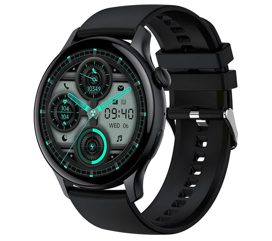 Ceas Smartwatch New Style Collection IdealStore, Ecran AMOLED HD 1.43 inch, Preluare Apeluri si Mesaje Bluetooth, NFC, Monitorizare Ritm Cardiac si Somn, Asistent Vocal, Difuzor si Microfon incorporat, IP67, Android-IOS, Long Battery, Black Edition
