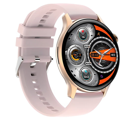 Ceas Smartwatch New Style Collection IdealStore, Ecran AMOLED HD 1.43 inch, Preluare Apeluri si Mesaje Bluetooth, NFC, Monitorizare Ritm Cardiac si Somn, Asistent Vocal, Difuzor si Microfon incorporat, IP67, Android-IOS, Long Battery, Gold Edition