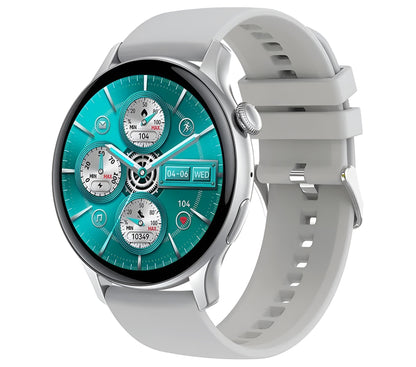 Ceas Smartwatch New Style Collection IdealStore, Ecran AMOLED HD 1.43 inch, Preluare Apeluri si Mesaje Bluetooth, NFC, Monitorizare Ritm Cardiac si Somn, Asistent Vocal, Difuzor si Microfon incorporat, IP67, Android-IOS, Long Battery, Gray Edition