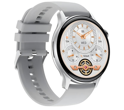 Ceas Smartwatch New Style Collection IdealStore, Ecran AMOLED HD 1.43 inch, Preluare Apeluri si Mesaje Bluetooth, NFC, Monitorizare Ritm Cardiac si Somn, Asistent Vocal, Difuzor si Microfon incorporat, IP67, Android-IOS, Long Battery, Gray Edition