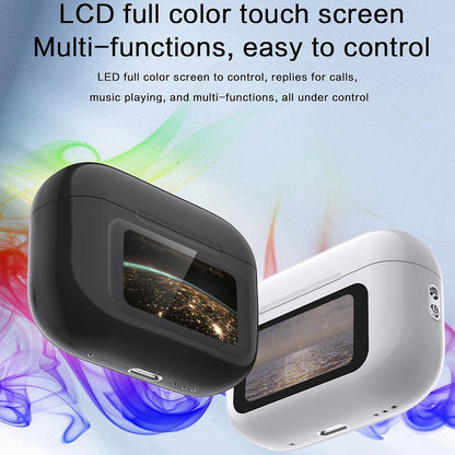 Casti Wireless cu Touch Screen idealSTORE NewXOne, Microfon, Bass Profund, Touch Screen, sunet Stereo la 360, Functie de Apel Primit, Raspundere-Respingere Apel, Reducere Zgomot ENC, Spectacol Lumini LED, culoare Negru