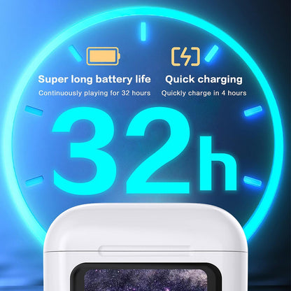 Casti Wireless cu Touch Screen idealSTORE NewXOne, Microfon, Bass Profund, Touch Screen, sunet Stereo la 360, Functie de Apel Primit, Raspundere-Respingere Apel, Reducere Zgomot ENC, Spectacol Lumini LED, culoare Negru