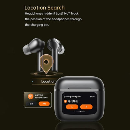 Casti Wireless cu Touch Screen idealSTORE NewXOne, Microfon, Bass Profund, Touch Screen, sunet Stereo la 360, Functie de Apel Primit, Raspundere-Respingere Apel, Reducere Zgomot ENC, Spectacol Lumini LED, culoare Alb