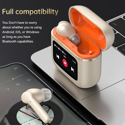 Casti Wireless cu Touch Screen idealSTORE NewXOne, Microfon, Bass Profund, Touch Screen, sunet Stereo la 360, Functie de Apel Primit, Raspundere-Respingere Apel, Reducere Zgomot ENC, Spectacol Lumini LED, culoare Alb