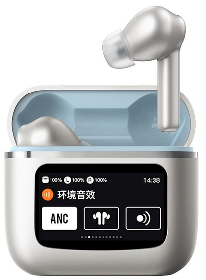 Casti Wireless cu Touch Screen idealSTORE NewXOne, Microfon, Bass Profund, Touch Screen, sunet Stereo la 360, Functie de Apel Primit, Raspundere-Respingere Apel, Reducere Zgomot ENC, Spectacol Lumini LED, culoare Alb