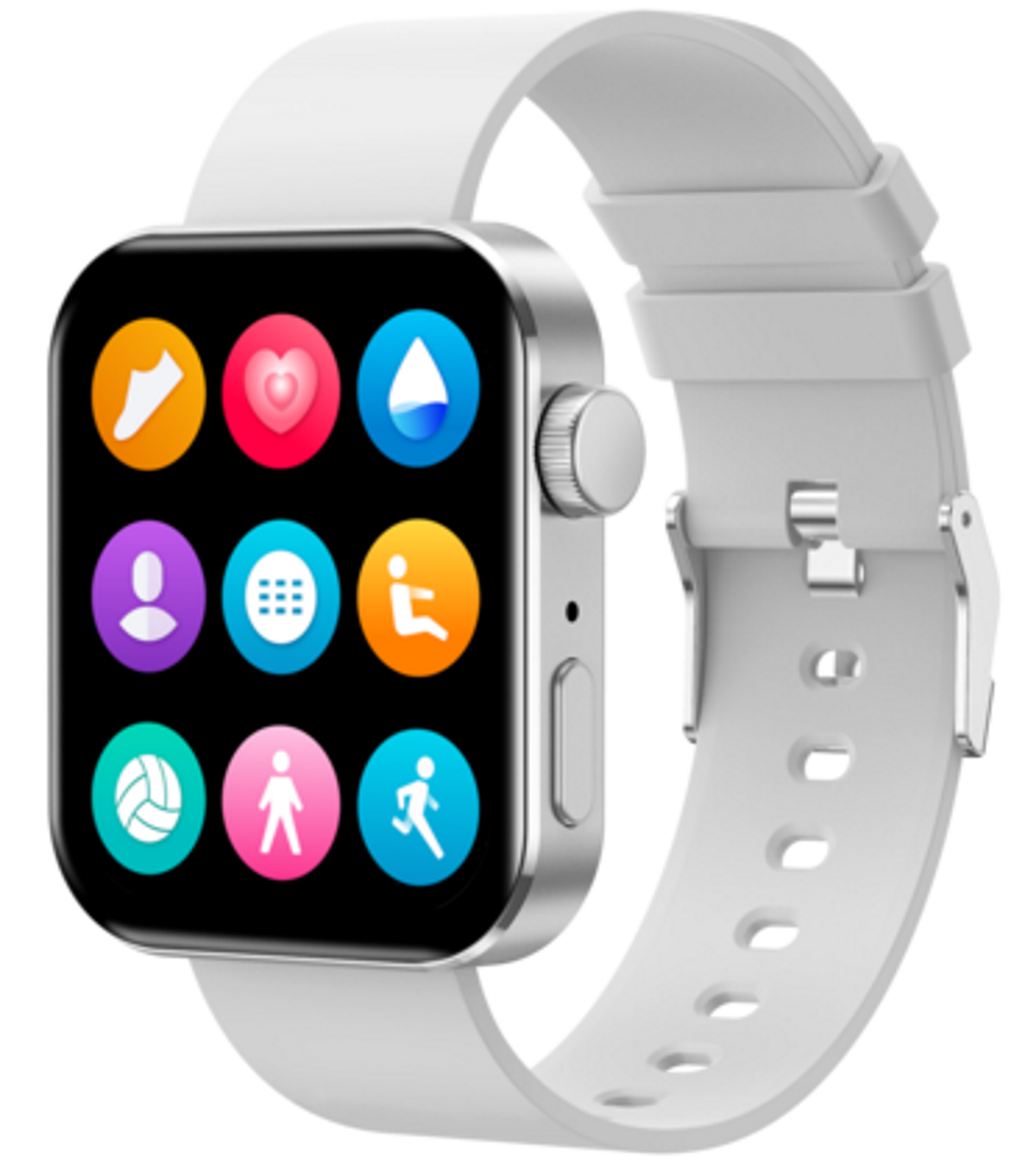 Ceas SmartWatch Inteligent Class Collection KN200 idealSTORE, Ecran tactil complet 1,72 Inch, Apelare prin Bluetooth, SMS, Android-IOS, Ritm cardiac, Ceas, Calorii, Distanta, Pedometru, Tensiune arteriala, IP68, Gasire Bratara-Telefon, Alb