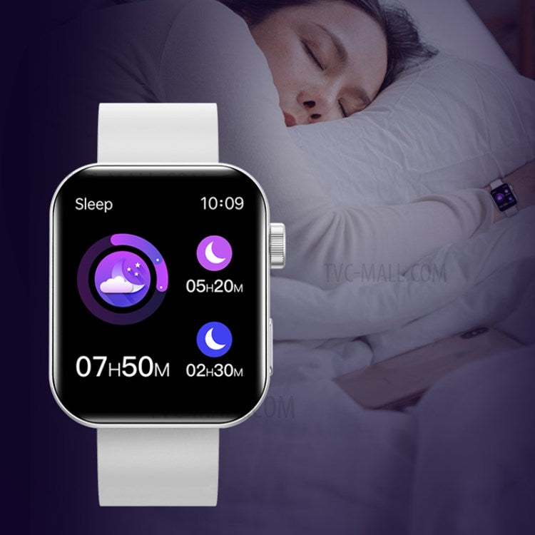 Ceas SmartWatch Inteligent Class Collection KN200 idealSTORE, Ecran tactil complet 1,72 Inch, Apelare prin Bluetooth, SMS, Android-IOS, Ritm cardiac, Ceas, Calorii, Distanta, Pedometru, Tensiune arteriala, IP68, Gasire Bratara-Telefon, Alb