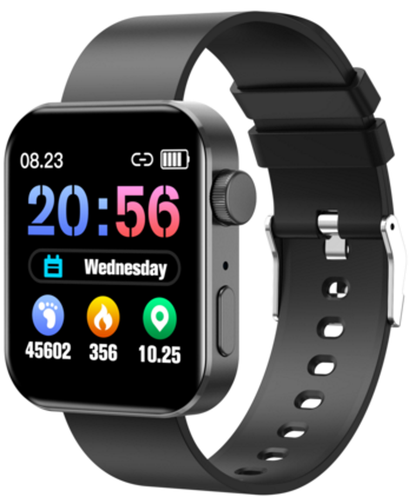 Ceas SmartWatch Inteligent Class Collection KN200 idealSTORE, Ecran tactil complet 1,72 Inch, Apelare prin Bluetooth, SMS, Android-IOS, Ritm cardiac, Ceas, Calorii, Distanta, Pedometru, Tensiune arteriala, IP68, Gasire Bratara-Telefon, Negru