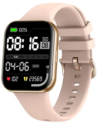Ceas Smartwatch idealStore NovoDue, Apel Bluetooth, Muzica Bluetooth, Notificari SMS si Aplicatii Sociale, Monitorizare Sanatate, EKG, 20 Moduri Sportive, Memento Apa si Sedentarism, Rezistent la apa IP67, Silicon Gold