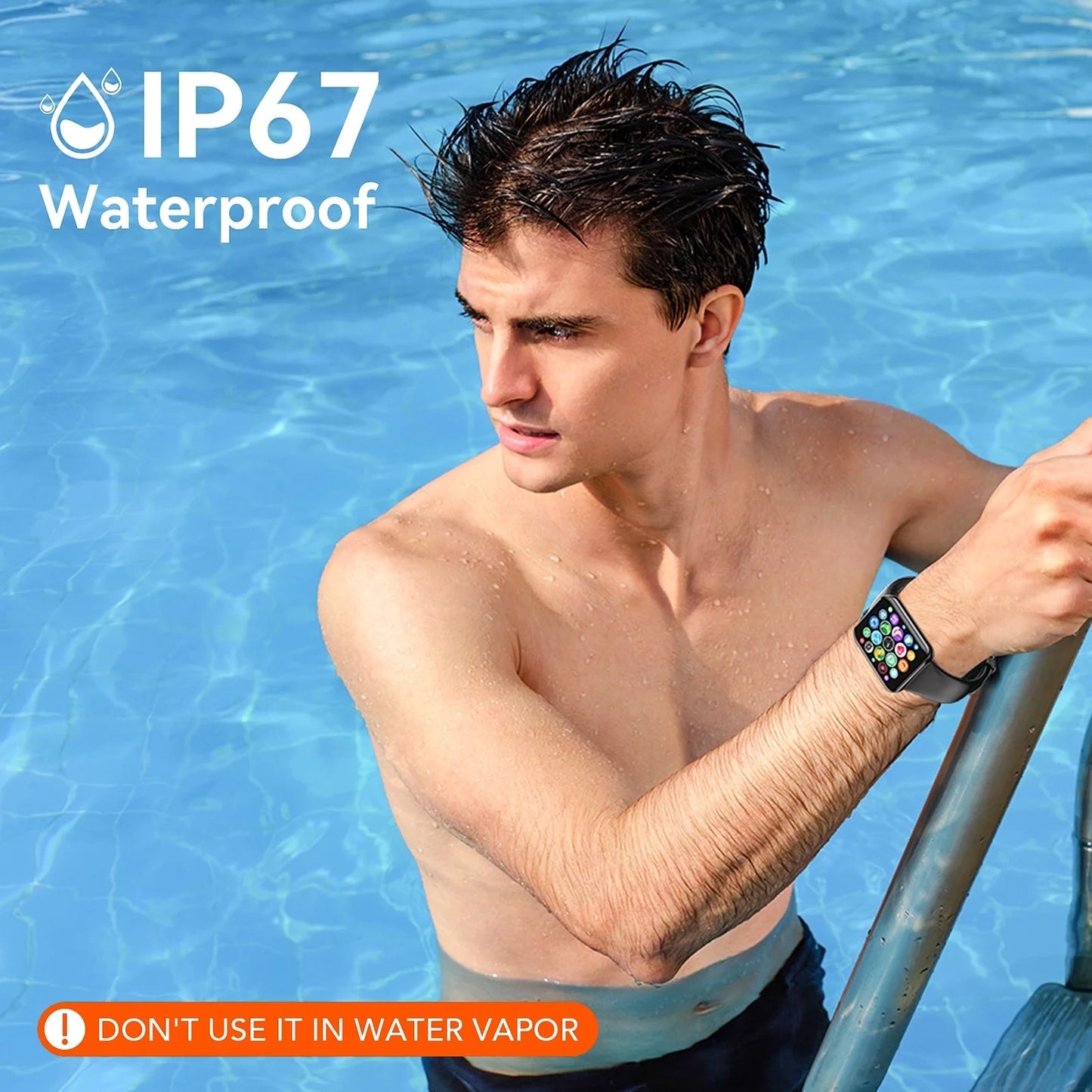 Ceas Smartwatch idealStore NovoDue, Apel Bluetooth, Muzica Bluetooth, Notificari SMS si Aplicatii Sociale, Monitorizare Sanatate, EKG, 20 Moduri Sportive, Memento Apa si Sedentarism, Rezistent la apa IP67, Silicon Negru