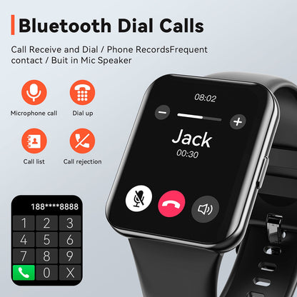 Ceas Smartwatch idealStore NovoDue, Apel Bluetooth, Muzica Bluetooth, Notificari SMS si Aplicatii Sociale, Monitorizare Sanatate, EKG, 20 Moduri Sportive, Memento Apa si Sedentarism, Rezistent la apa IP67, Silicon Negru