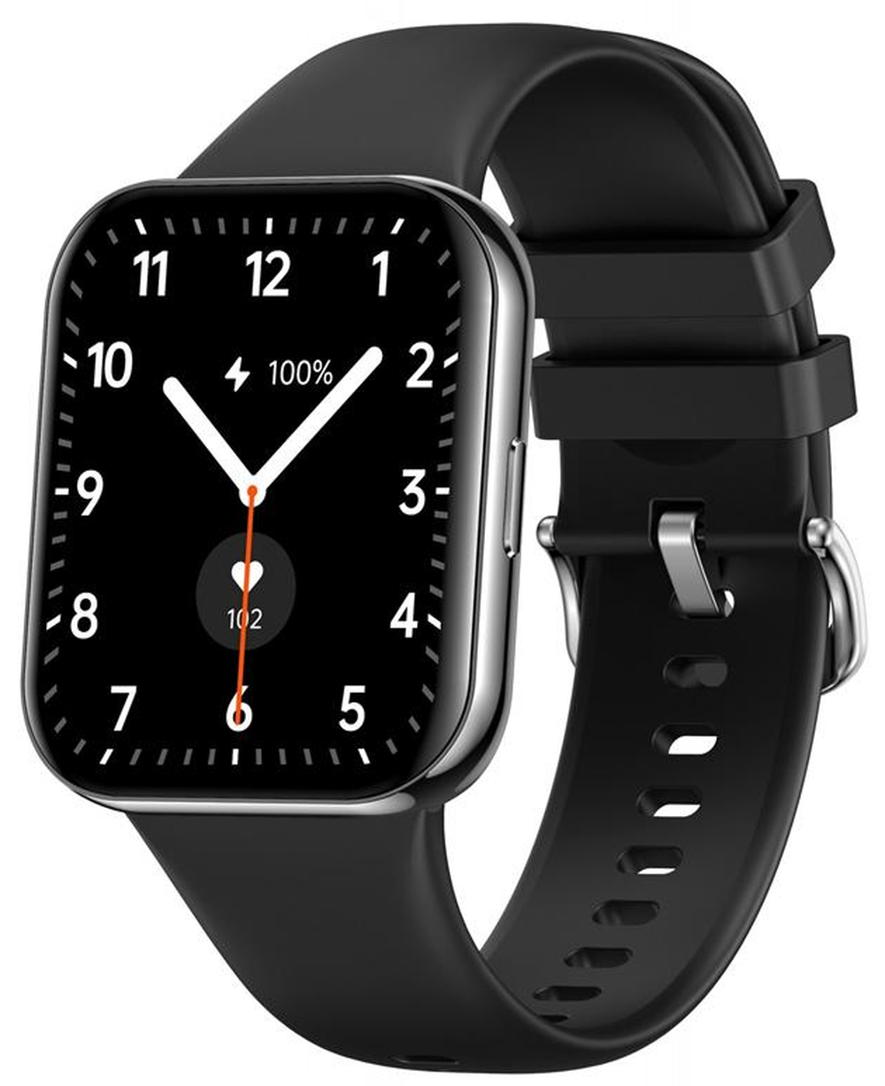 Ceas Smartwatch idealStore NovoDue, Apel Bluetooth, Muzica Bluetooth, Notificari SMS si Aplicatii Sociale, Monitorizare Sanatate, EKG, 20 Moduri Sportive, Memento Apa si Sedentarism, Rezistent la apa IP67, Silicon Negru