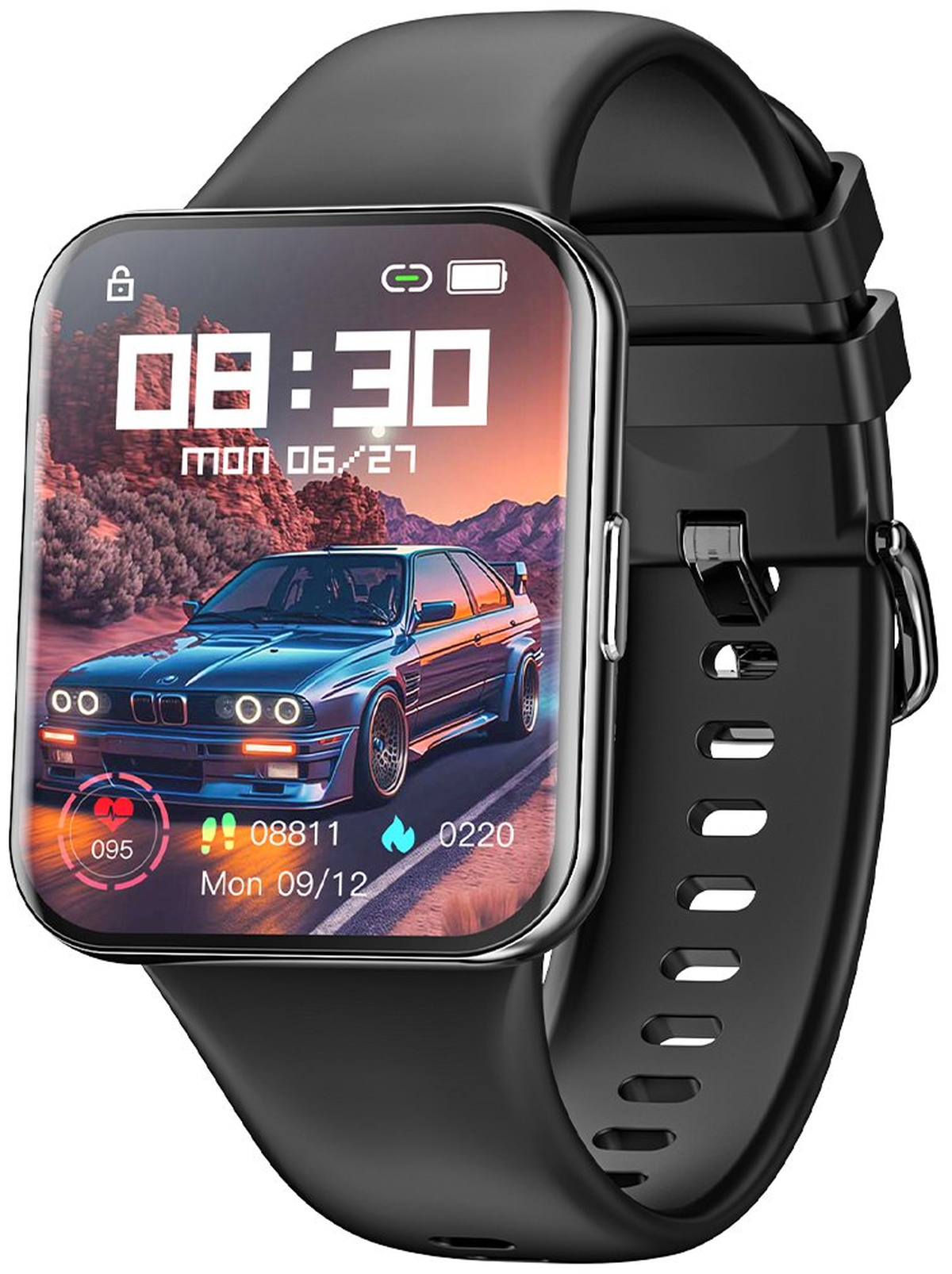 Ceas Smartwatch idealStore NovoDue, Apel Bluetooth, Muzica Bluetooth, Notificari SMS si Aplicatii Sociale, Monitorizare Sanatate, EKG, 20 Moduri Sportive, Memento Apa si Sedentarism, Rezistent la apa IP67, Silicon Negru