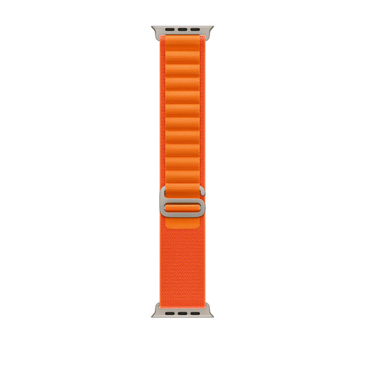 Bratara NylonStrap compatibila Smartwatch Ultra Watch IdealStore, Textila, Fara cusaturi, Dimensiune 49 mm, Orange Edition