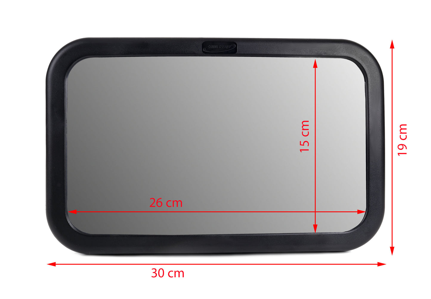 Oglinda auto Rotativa pentru bebe idealSTORE, Mega Kids Mirror, Dimensiuni 19 x 30 cm, Convexa, ceea ce creste unghiurile de vizualizare a bebelusului, Ideala pentru calatorii