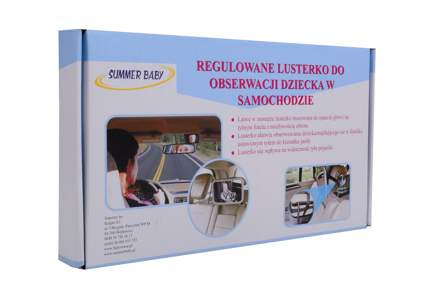 Oglinda auto Rotativa pentru bebe idealSTORE, Mega Kids Mirror, Dimensiuni 19 x 30 cm, Convexa, ceea ce creste unghiurile de vizualizare a bebelusului, Ideala pentru calatorii