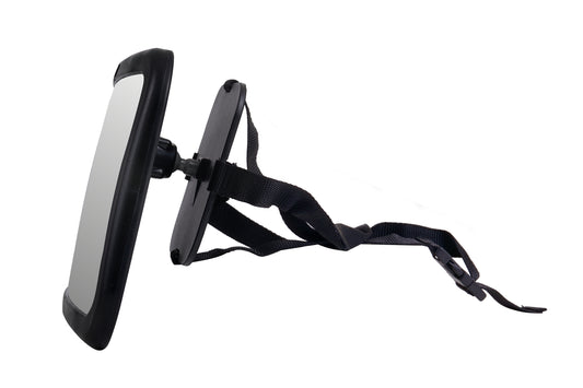 Oglinda auto Rotativa pentru bebe idealSTORE, Mega Kids Mirror, Dimensiuni 19 x 30 cm, Convexa, ceea ce creste unghiurile de vizualizare a bebelusului, Ideala pentru calatorii