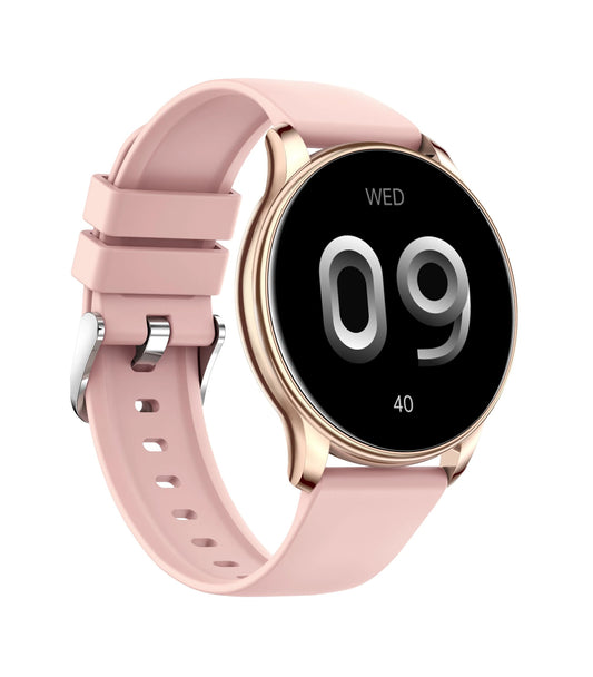 Ceas Smartwatch NEW oPPoS idealStore, Rezistent la Apa, Ecran HD 1.32', Termometru Corporal, Notificari Apeluri/Mesaje/App, Monitor Frecventa Cardiaca, Somn, Momento Menstrual, Multi Sport, iOS si Android, Culoare Gold