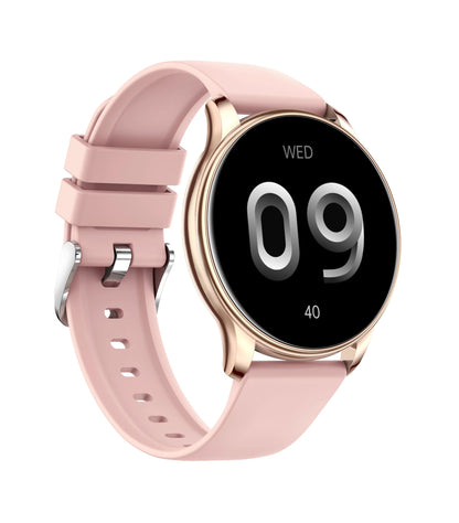 Ceas Smartwatch OPPOS idealStore, Ecran HD 1.32 inch, Notificari Apeluri/Mesaje/App, Rezistent la Apa, Monitor Frecventa Cardiaca, Somn, Momento Menstrual, Termometru Corporal, Multi Sport, Compatibil iOS si Android, Auriu