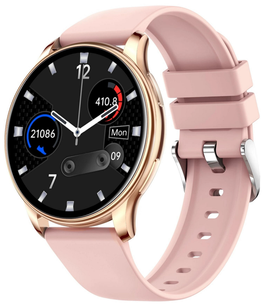 Ceas Smartwatch OPPOS idealStore, Ecran HD 1.32 inch, Notificari Apeluri/Mesaje/App, Rezistent la Apa, Monitor Frecventa Cardiaca, Somn, Momento Menstrual, Termometru Corporal, Multi Sport, Compatibil iOS si Android, Auriu