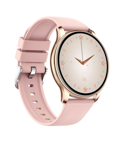 Ceas Smartwatch OPPOS idealStore, Ecran HD 1.32 inch, Notificari Apeluri/Mesaje/App, Rezistent la Apa, Monitor Frecventa Cardiaca, Somn, Momento Menstrual, Termometru Corporal, Multi Sport, Compatibil iOS si Android, Auriu