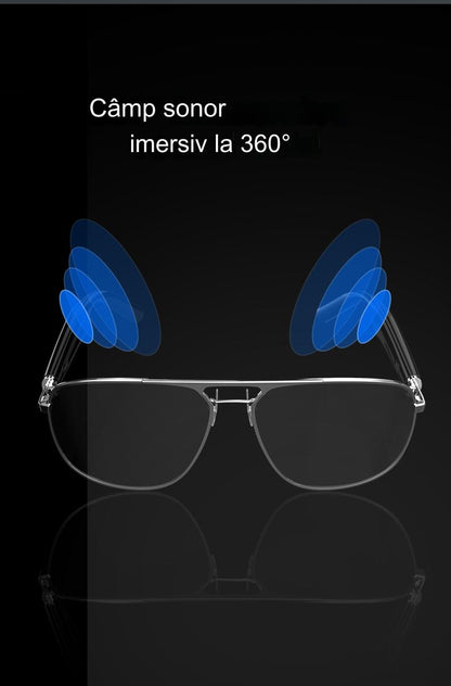 Ochelari de Soare Inteligenti Optimo Star idealSTORE, Bluetooth V5.0, Android/IOS, 2 Difuzoare, Voice Assistant, Apel Audie Smart, Control Muzica, Functie Camera, UV400, Impermeabili, Lentile Polarizate, Sistem Anti-Orbire, Autonomie Mare