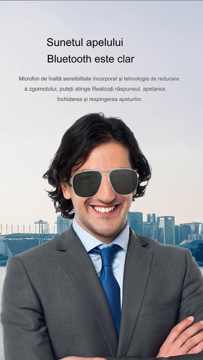 Ochelari de Soare Inteligenti Optimo Star idealSTORE, Bluetooth V5.0, Android/IOS, 2 Difuzoare, Voice Assistant, Apel Audie Smart, Control Muzica, Functie Camera, UV400, Impermeabili, Lentile Polarizate, Sistem Anti-Orbire, Autonomie Mare