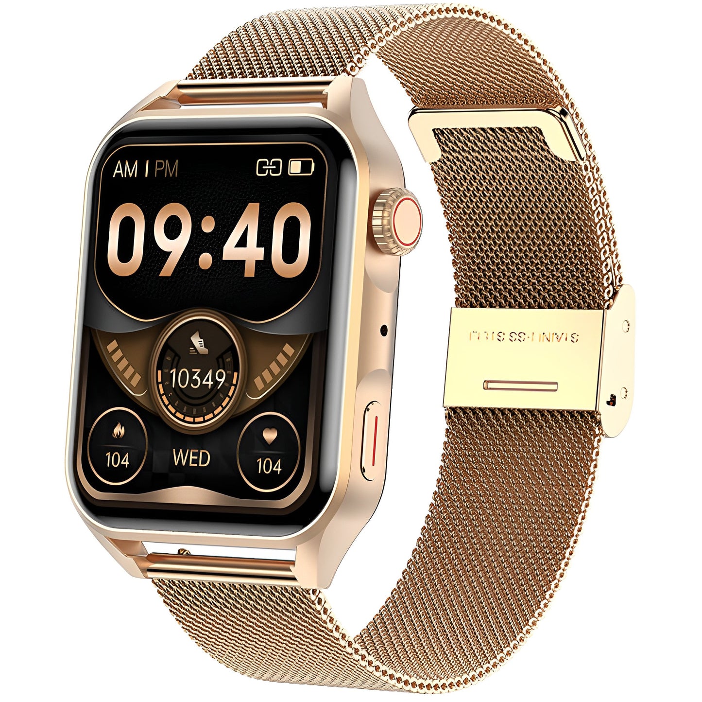 Ceas Smartwatch NEW Oro IdealStore, Ecran Tactil 1.78 inch, Preluare Apeluri si Mesaje, Bluetooth, Monitor Ritm Cardiac si Somn, Multi-Sport, Difuzor si Microfon, IP67, Alarma, Android-IOS, Long Battery, Gold Metalic