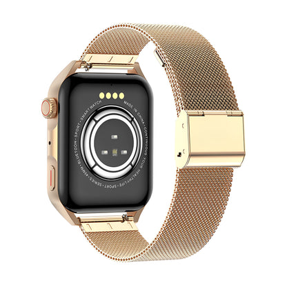 Ceas Smartwatch NEW Oro IdealStore, Ecran Tactil 1.78 inch, Preluare Apeluri si Mesaje, Bluetooth, Monitor Ritm Cardiac si Somn, Multi-Sport, Difuzor si Microfon, IP67, Alarma, Android-IOS, Long Battery, Gold Metalic
