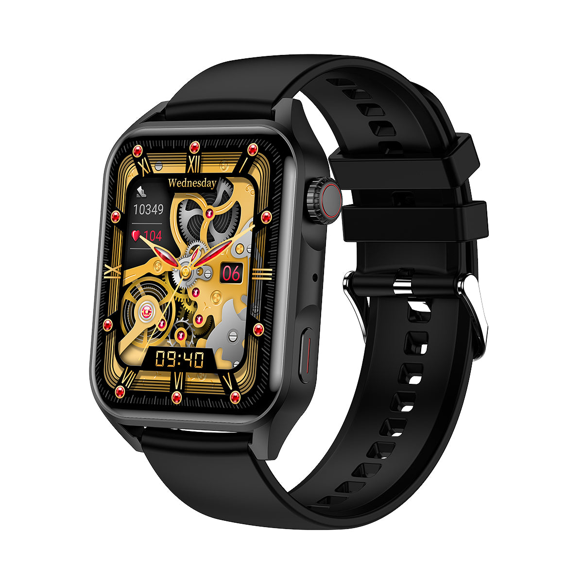 Ceas Smartwatch NEW Oro IdealStore, Ecran Tactil 1.78 inch, Preluare Apeluri si Mesaje, Bluetooth, Ritm Cardiac si Somn, Multi-Sport, Difuzor si Microfon incorporat, IP67, Alarma, Android-IOS, Long Battery, Silicon Negru