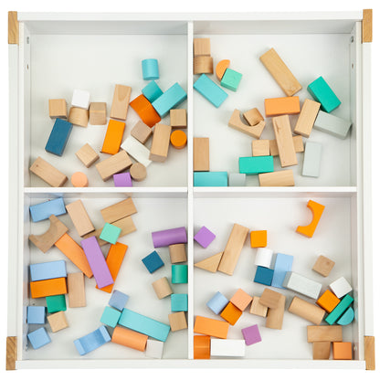 Masuta cu Scaune Funny Table idealstore, Blat Detasabil, Tabla de Creta Inclusa, Masa Compartimentata, Picioare Solide din Pin, Blat din MDF, Doua Scaune Confortabile, Rezistenta la Zgarieturi, Design Modern