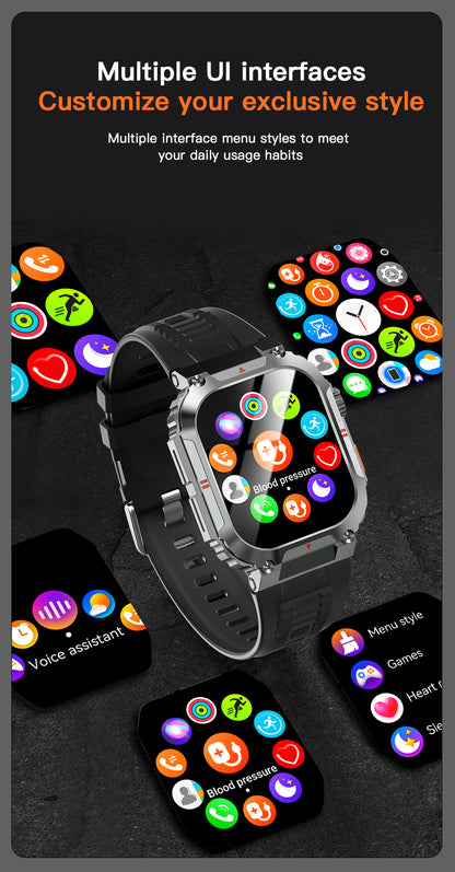 Ceas SmartWatch OXIMAN idealSTORE, Ecran Full Touch IPS 2, 02 inch, Blouetooth Call, Android/IOS, Control Muzical, Multi Sport Vreme, Fitness Traker, IP68, Notificari Mesaje, Apeluri, Asistent Vocal, Monitorizeaza, Tensiunea Arteriala, Somn, Oxigen