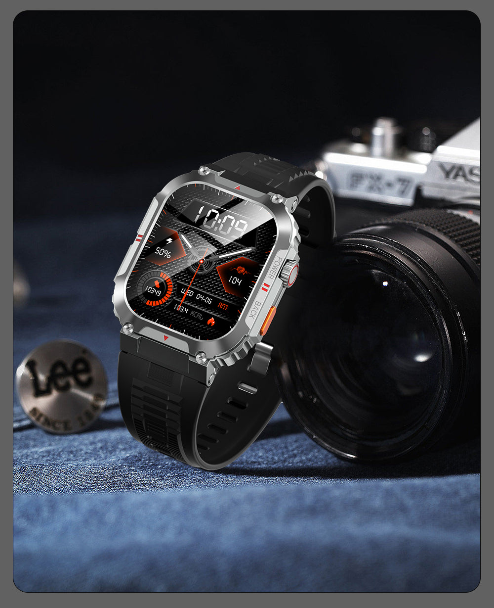 Ceas SmartWatch OXIMAN idealSTORE, Ecran Full Touch IPS 2, 02 inch, Blouetooth Call, Android/IOS, Control Muzical, Multi Sport Vreme, Fitness Traker, IP68, Notificari Mesaje, Apeluri, Asistent Vocal, Monitorizeaza, Tensiunea Arteriala, Somn, Oxigen