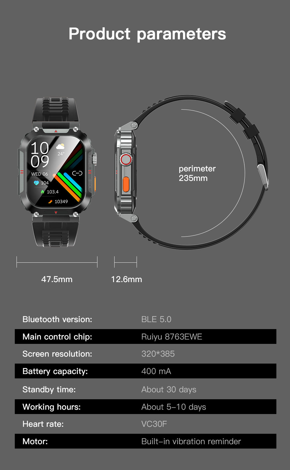 Ceas SmartWatch OXIMAN idealSTORE, Ecran Full Touch IPS 2, 02 inch, Blouetooth Call, Android/IOS, Control Muzical, Multi Sport Vreme, Fitness Traker, IP68, Notificari Mesaje, Apeluri, Asistent Vocal, Monitorizeaza, Tensiunea Arteriala, Somn, Oxigen