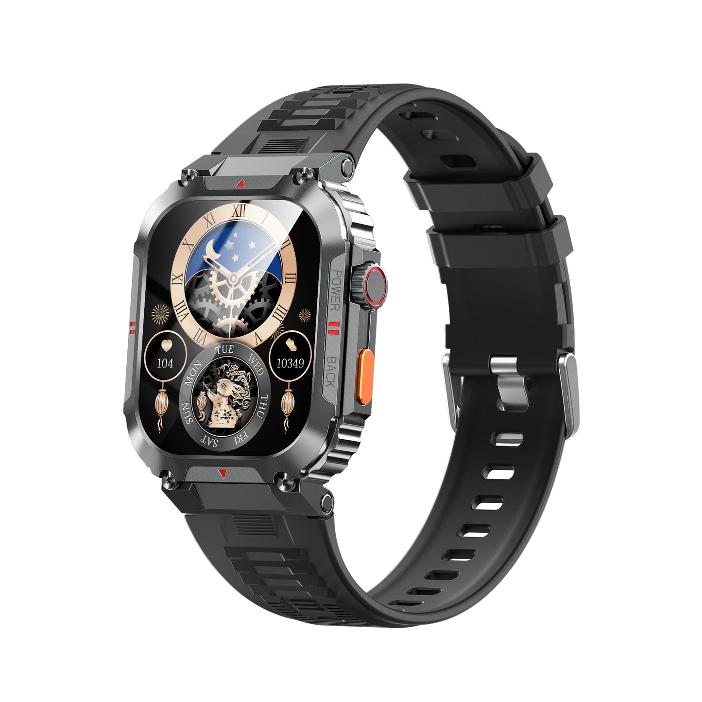 Ceas SmartWatch OXIMAN idealSTORE, Ecran Full Touch IPS 2, 02 inch, Blouetooth Call, Android/IOS, Control Muzical, Multi Sport Vreme, Fitness Traker, IP68, Notificari Mesaje, Apeluri, Asistent Vocal, Monitorizeaza, Tensiunea Arteriala, Somn, Oxigen