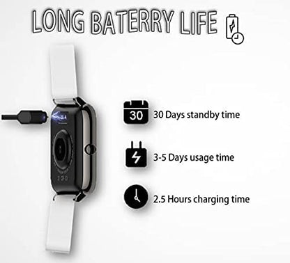 Ceas SmartWatch Plus Bakeey idealStore, Rezistent la Apa, Control Camera, Monitorizare Ritm Cardiac, Tesiune Arteriala, Pulsoximetru, Culoare Alb