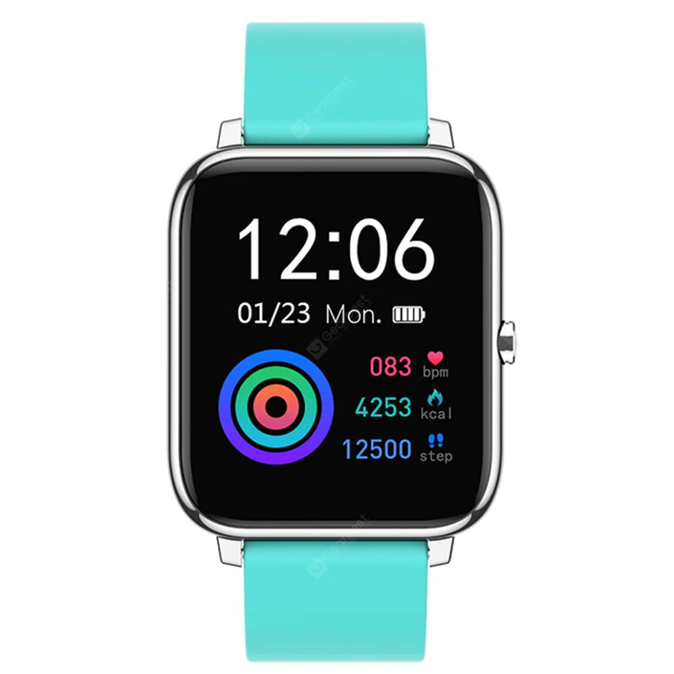 Ceas SmartWatch Plus Bakeey idealStore, Rezistent la Apa, Control Camera, Monitorizare Ritm Cardiac, Tesiune Arteriala, Pulsoximetru, Culoare Albastru
