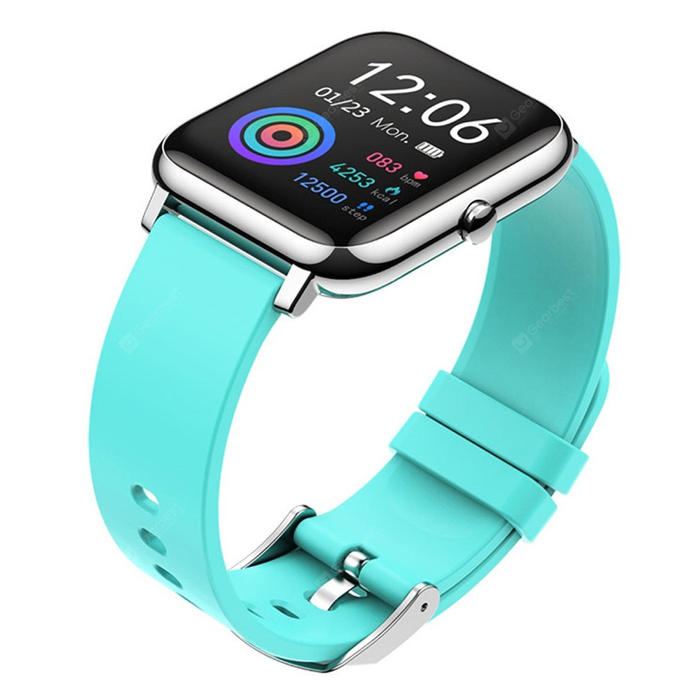 Ceas SmartWatch Plus Bakeey idealStore, Rezistent la Apa, Control Camera, Monitorizare Ritm Cardiac, Tesiune Arteriala, Pulsoximetru, Culoare Albastru