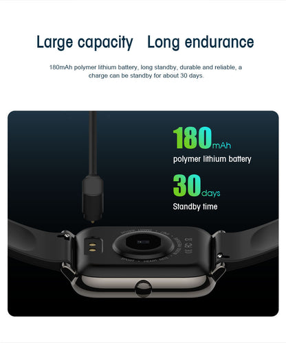 Ceas SmartWatch Plus Bakeey idealStore, Rezistent la Apa, Control Camera, Monitorizare Ritm Cardiac, Tesiune Arteriala, Pulsoximetru, Culoare Negru