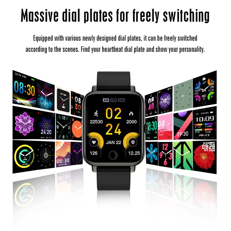 Ceas SmartWatch Plus Bakeey idealStore, Rezistent la Apa, Control Camera, Monitorizare Ritm Cardiac, Tesiune Arteriala, Pulsoximetru, Culoare Negru