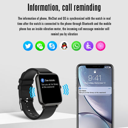 Ceas SmartWatch Plus Bakeey idealStore, Rezistent la Apa, Control Camera, Monitorizare Ritm Cardiac, Tesiune Arteriala, Pulsoximetru, Culoare Negru