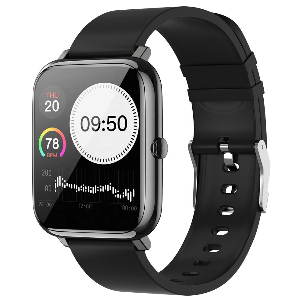 Ceas SmartWatch Plus Bakeey idealStore, Rezistent la Apa, Control Camera, Monitorizare Ritm Cardiac, Tesiune Arteriala, Pulsoximetru, Culoare Negru
