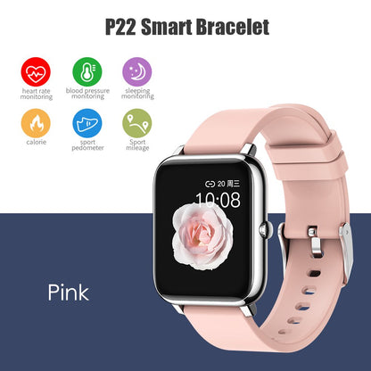 Ceas SmartWatch Plus Bakeey idealStore, Rezistent la Apa, Control Camera, Monitorizare Ritm Cardiac, Tesiune Arteriala, Pulsoximetru, Culoare Roz