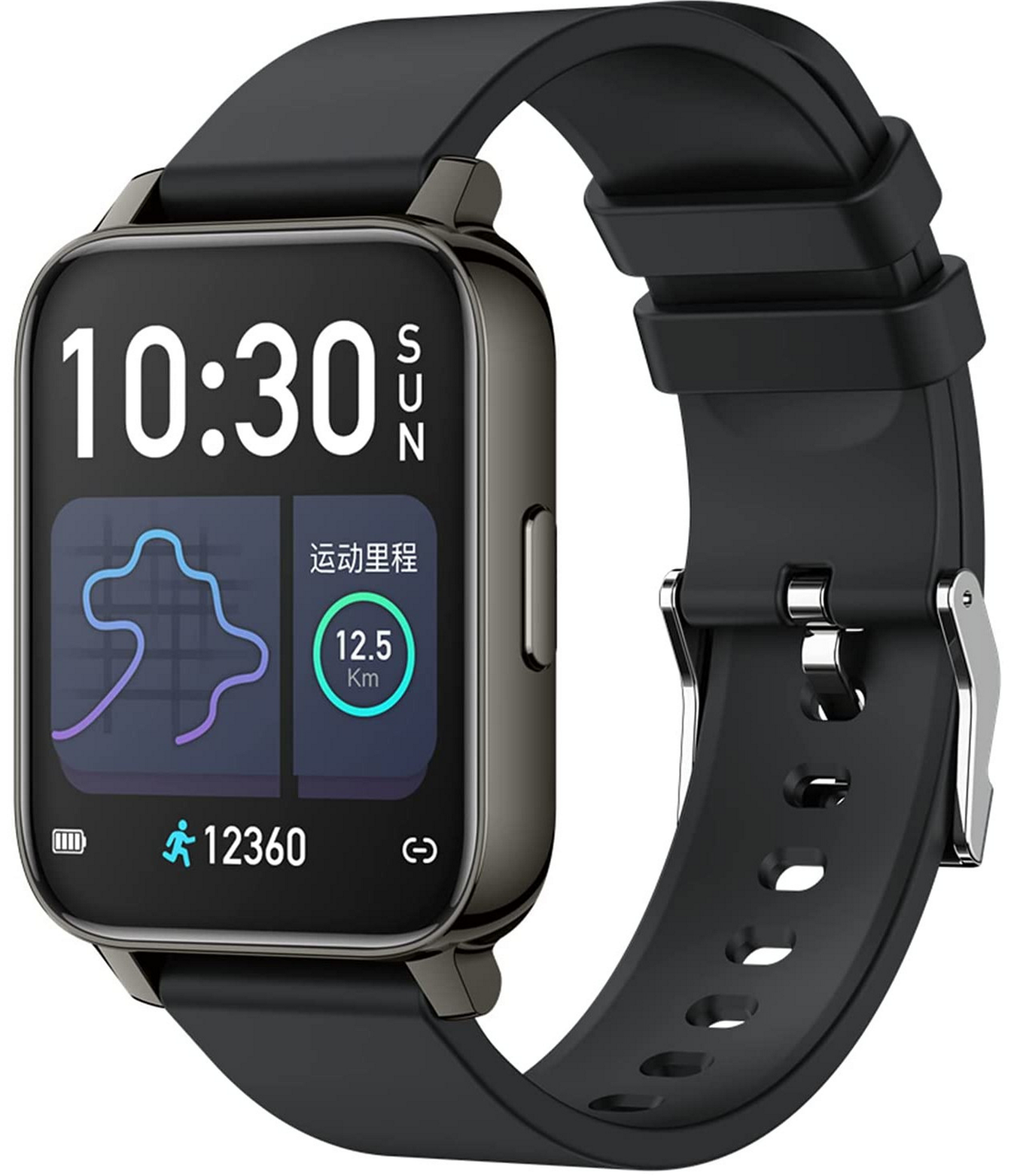 Smartwatch idealStore XBest, Ecran HD Curbat 3D, Notificari, Functii de Sanatate, Monitorizare Tensiune, Oxigen, Ritm Cardiac, Negru
